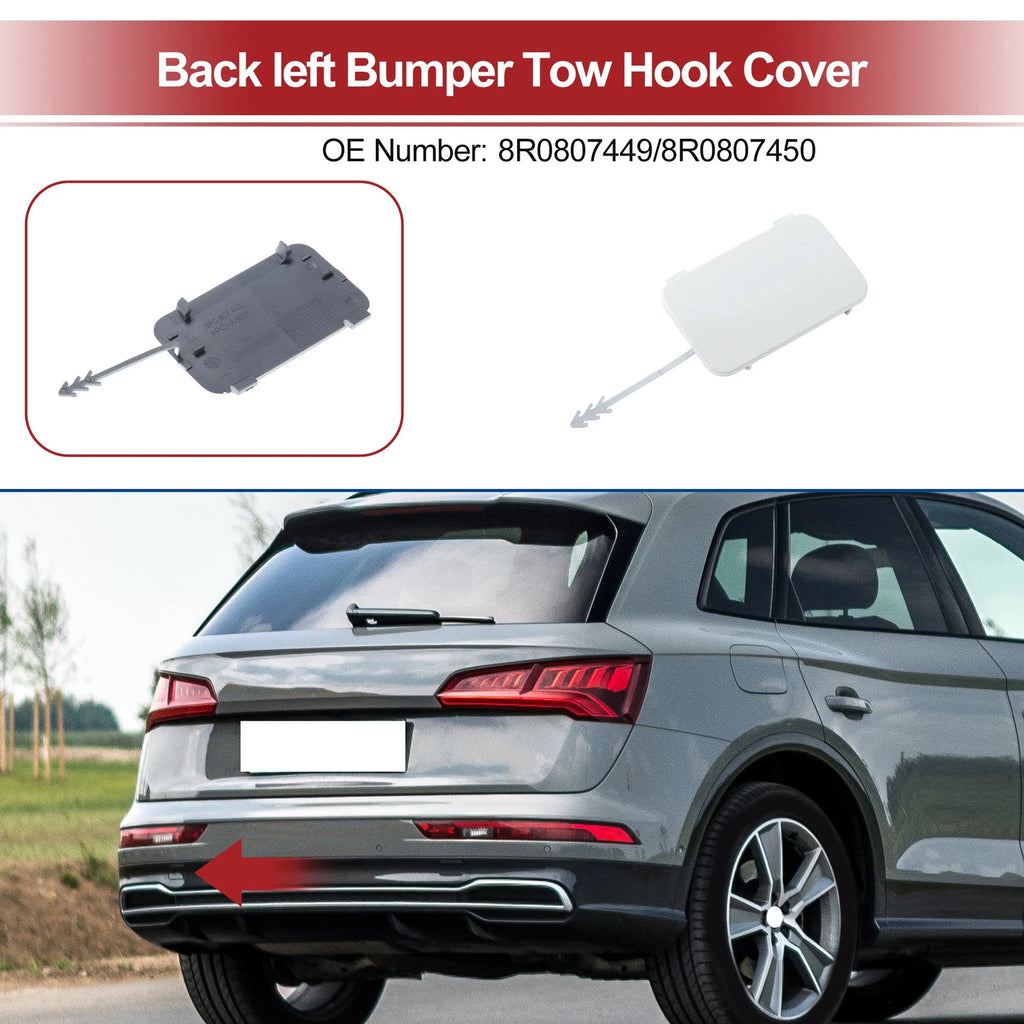 Tow Hook Cover Cap for Audi Q5 (2008–2017) 8R0807449 White Plastic