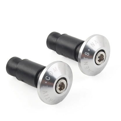 Motorcycle 7/8'' Handle Bar End Cap Handlebar Grips Cap Plugs Dirt Bike Silver