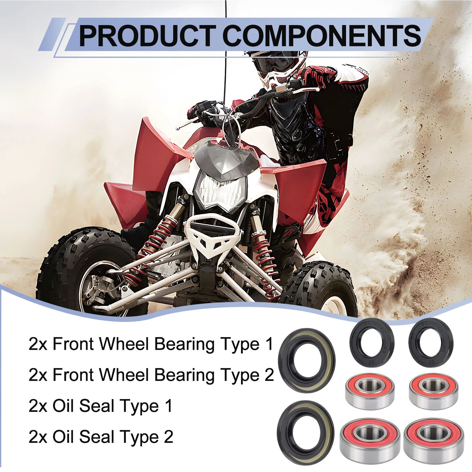 Front Wheel Bearings & Seals Kit 3514650 for Polaris Outlaw 500 (2006–2007)