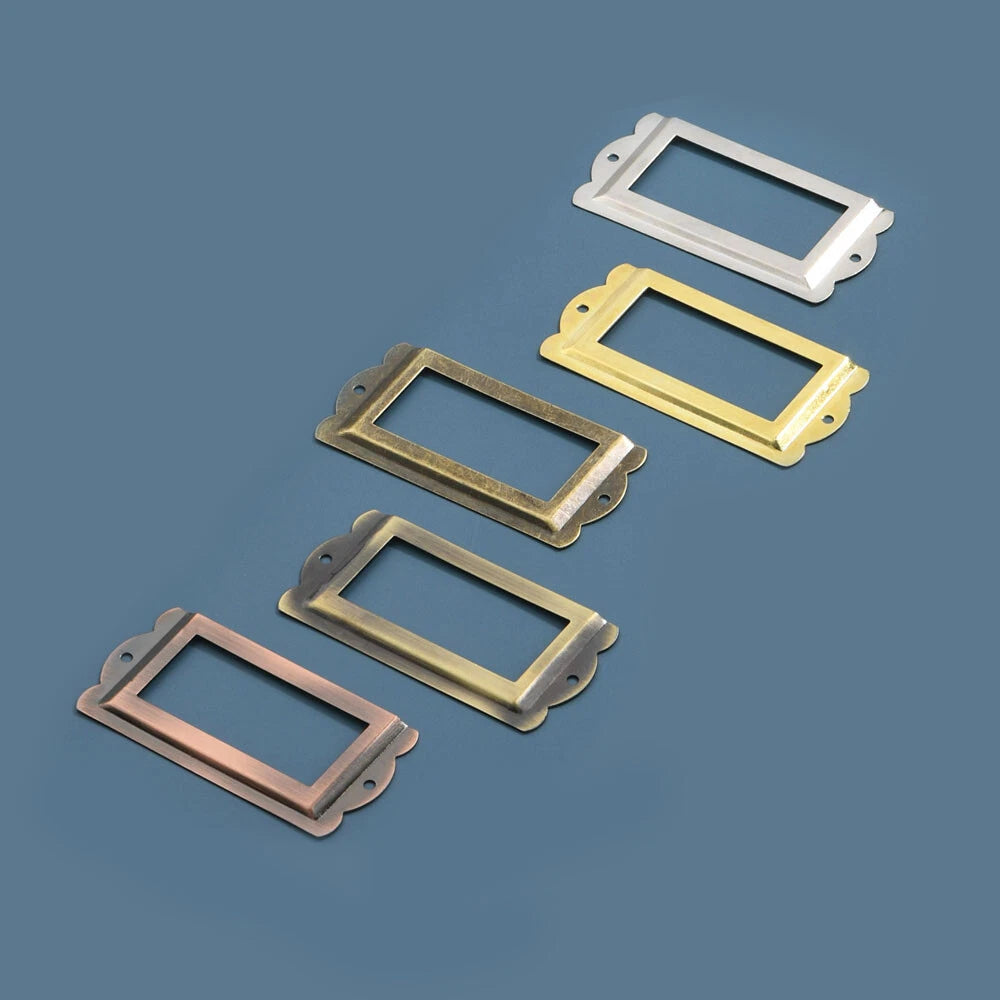 12pcs Zinc Alloy Label Frames for Cabinets and Drawers
