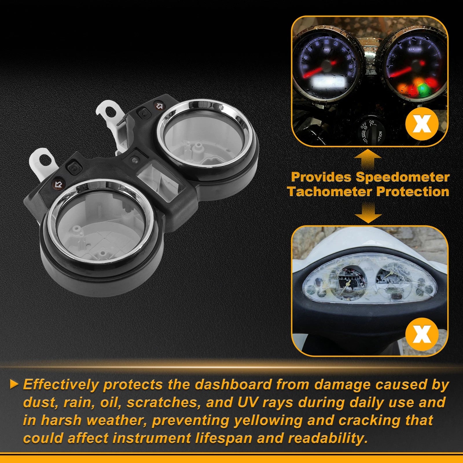 Speedometer Gauge Cover for Honda Hornet 600 (2004–2006) Plastic Replacement