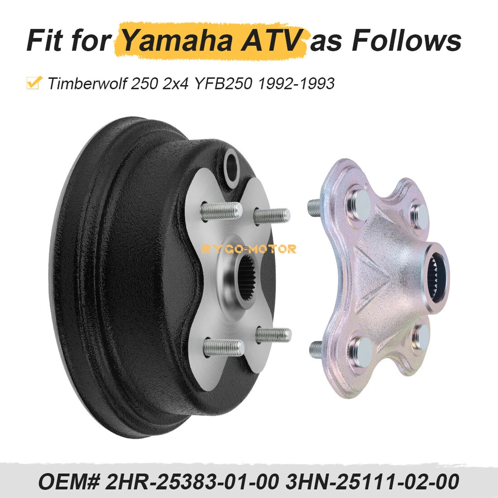 Rear Wheel Axle Hub & Brake Drum for Yamaha Timberwolf 250 (1992–1993)