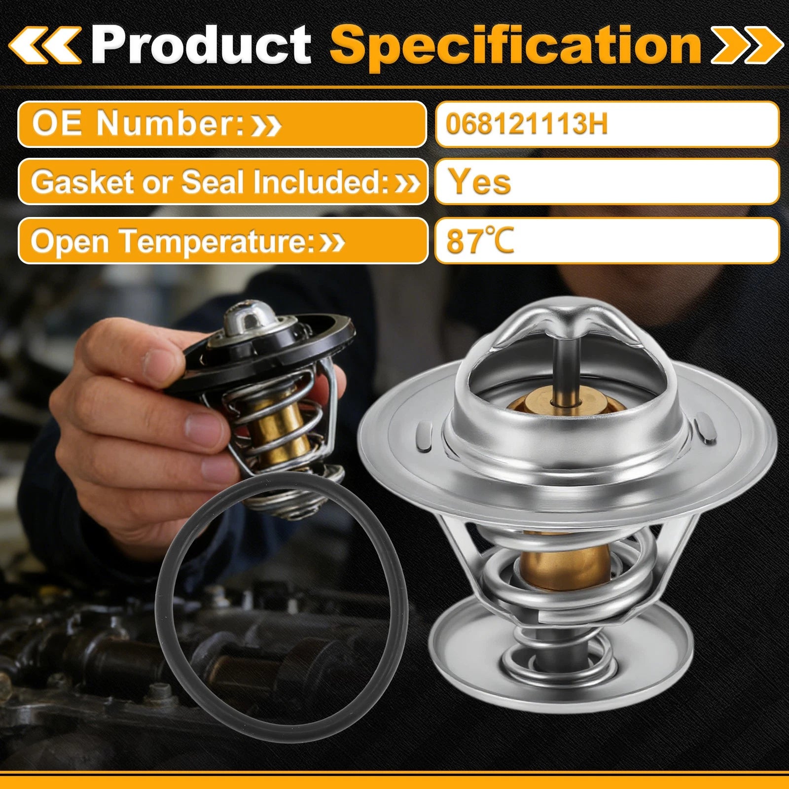 Engine Coolant Thermostat with Seal for Audi A2 2000–2005
