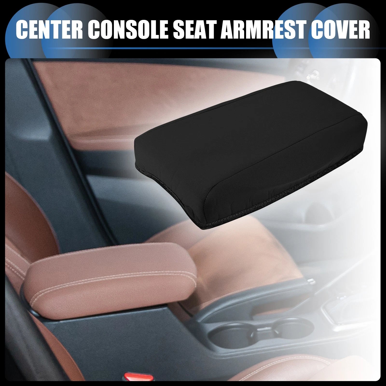 Armrest Protector Cover Pad for Hyundai Tucson 2015–2018 Black 1 Pc