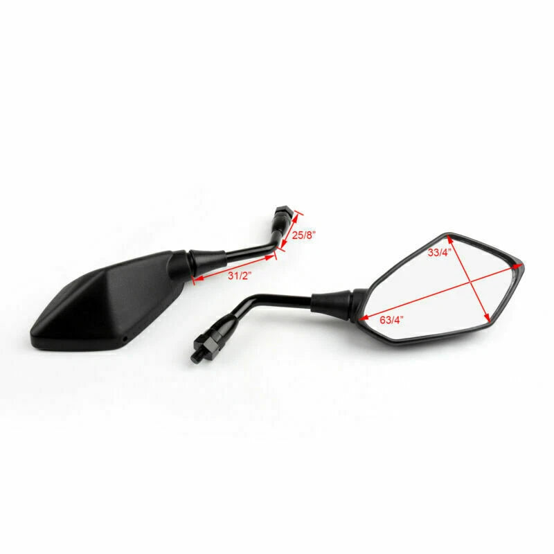 10mm Pair Rearview Mirrors for Kawasaki ZR-7 ZRX1200 Zephyr 1100/750 (2001–2008)