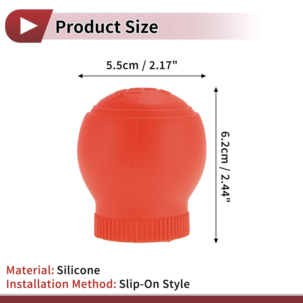 Gear Shift Knob Cover for Universal Car SUV (Pull-On Style, Silicone, 907-Red)