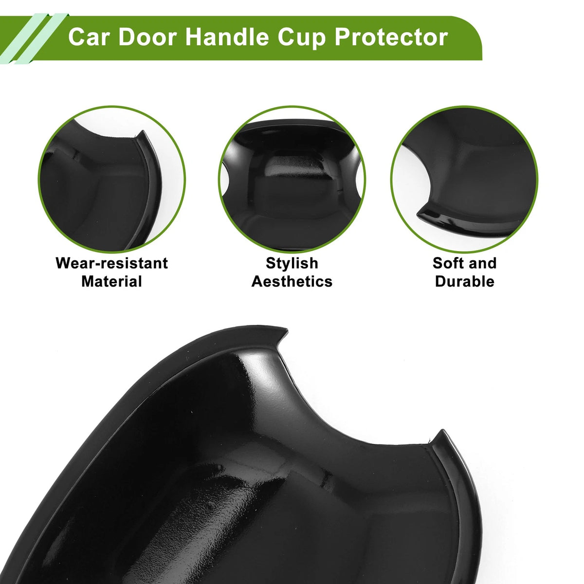 Car Door Handle Cup Protector for Toyota Highlander, Camry, Avalon (2014–2023) Gloss Black