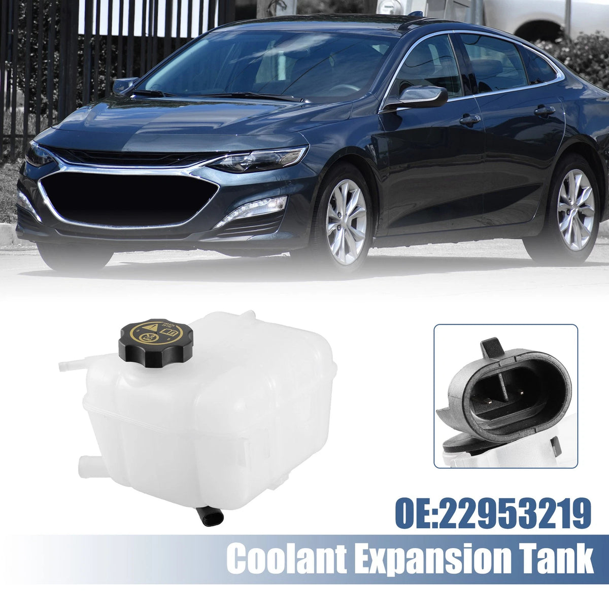 Coolant Radiator Reservoir Tank with Cap and Sensor for Chevrolet (2015–2020)