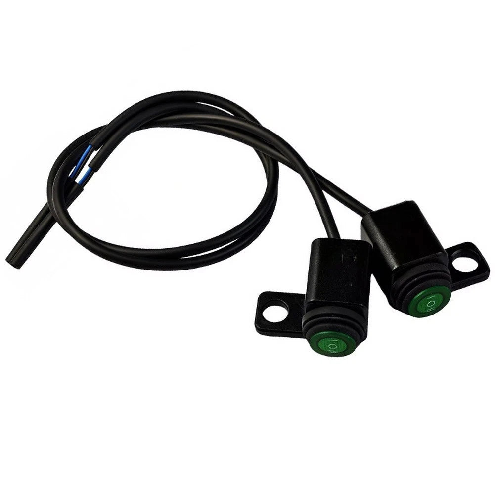 Aluminum 3 Position Waterproof Switch with Green Button for Motorcycle