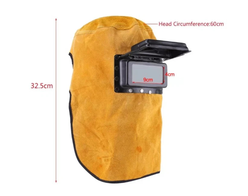 Welding Mask with Solar Auto Darkening Filter Lens and Cushioned Leather Hood