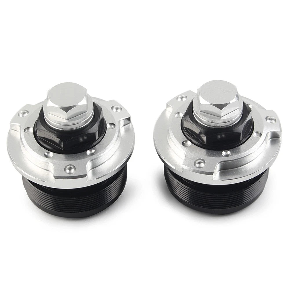 2X Front Fork Shock Adjusters for Yamaha R15 V3 (2017–2019) 47MM Silver