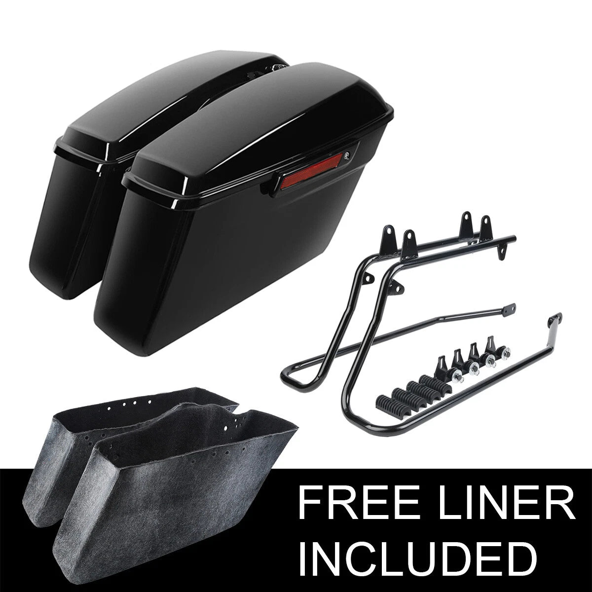 Saddlebag Black Latch Conversion Bracket for Harley Softail Heritage (1984–2017)