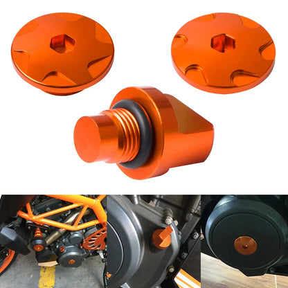 Aluminum Engine Plug & Oil Filler Cap for KTM 390 Duke RC390 (2013–2016)