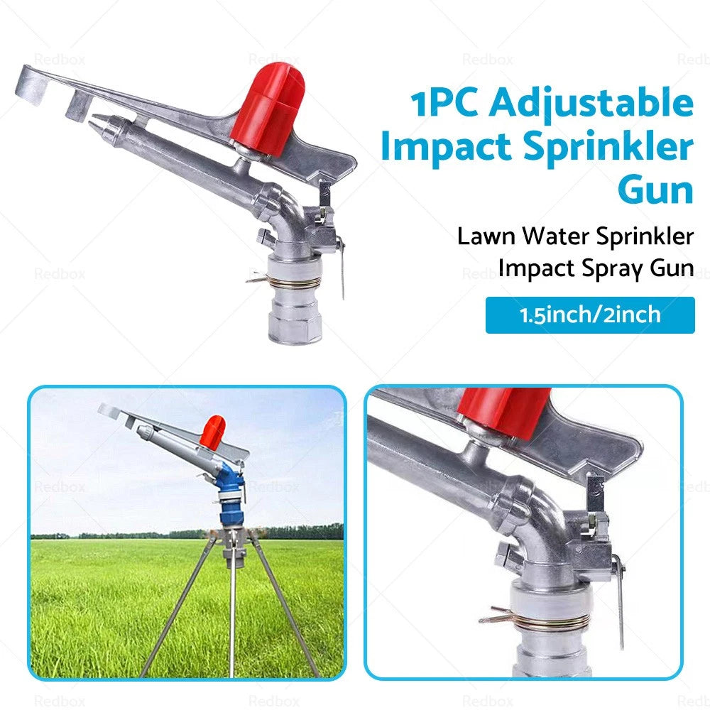 360° Rotation Water Sprinkler Impact Spray Gun for Adjustable Irrigation