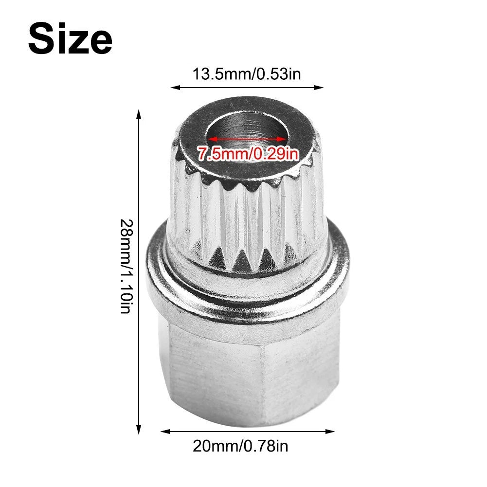 Wheel Lock Lug Nut for (1pc, Rustproof Silver Tone)