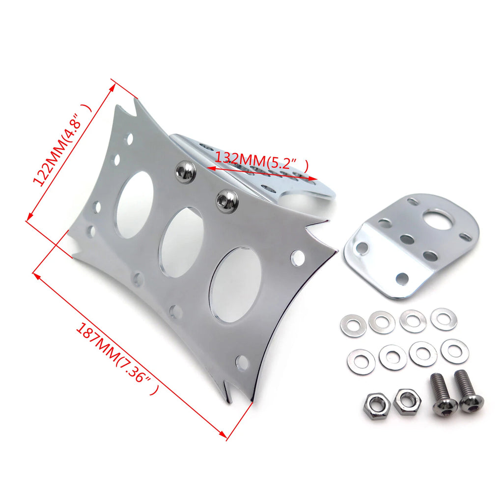 Chrome License Bracket & CD Oval Tail Light for Harley Touring