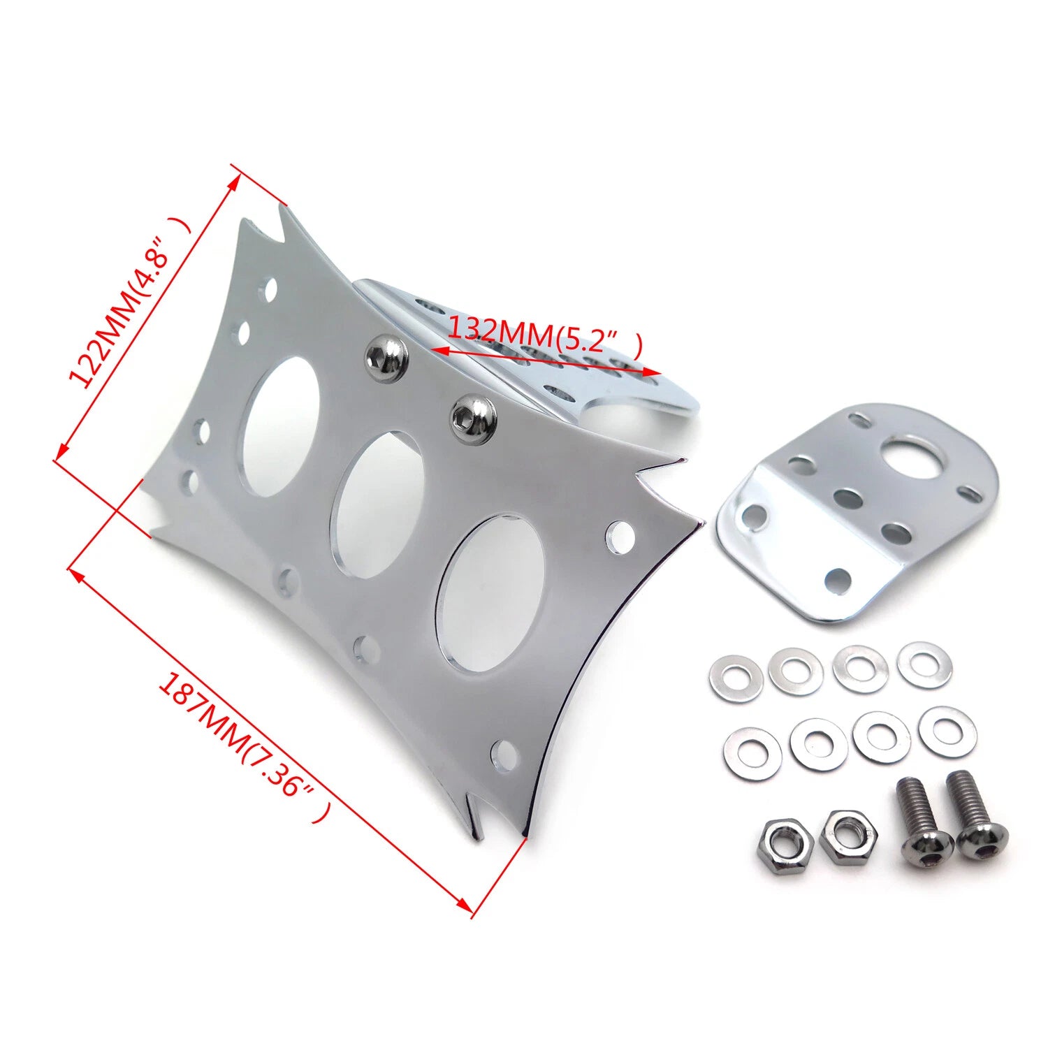 Chrome License Bracket & CD Oval Tail Light for Harley Touring
