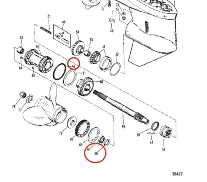 Seal Kit for Mercury Gearcase Lower Unit 30-125HP 3 & 4-CYL (26-76868, 26-70081)