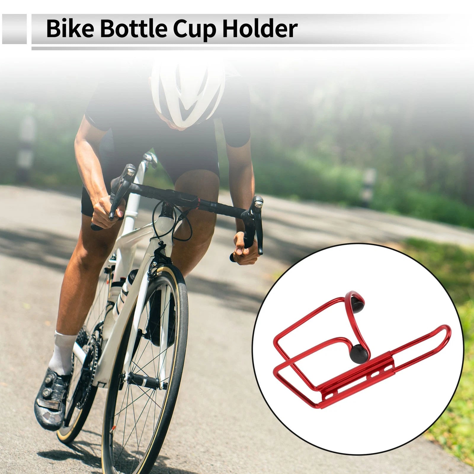 Bicycle Bottle Drink Holder Cup Red Aluminum Universal