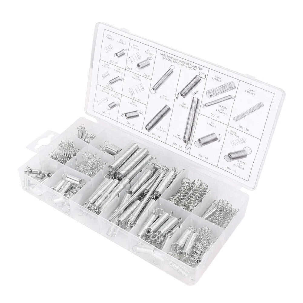 Assorted Small Metal Loose Steel Coil Springs Kit (200 Pieces)