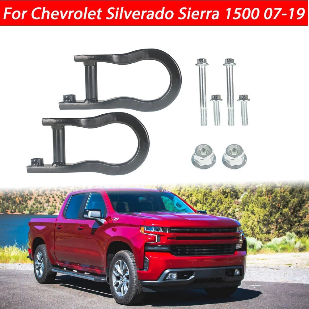 Black Tow Hooks for Chevrolet Silverado Sierra 1500 (2007–2019)