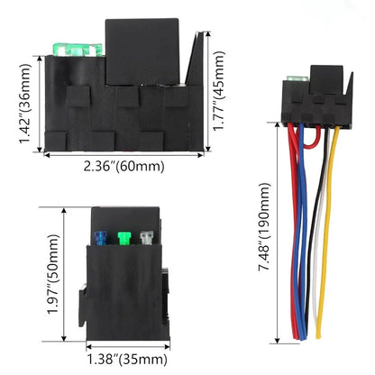 3 Way 5 Pin SPDT Relay Fuse 12 Volt 40 Amp for Off Road Marine