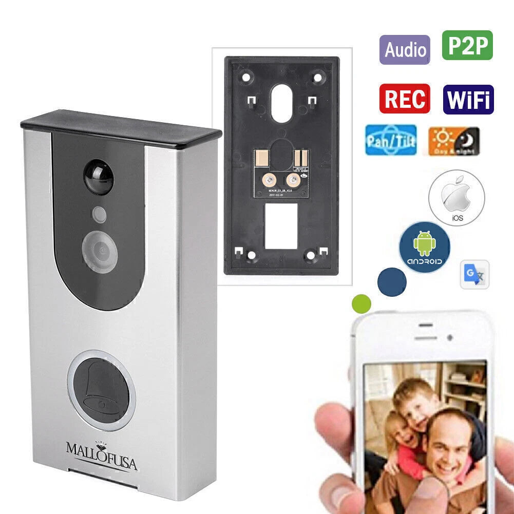 Wi-Fi Video Doorbell Camera for Wireless Installation (Battery Powered)