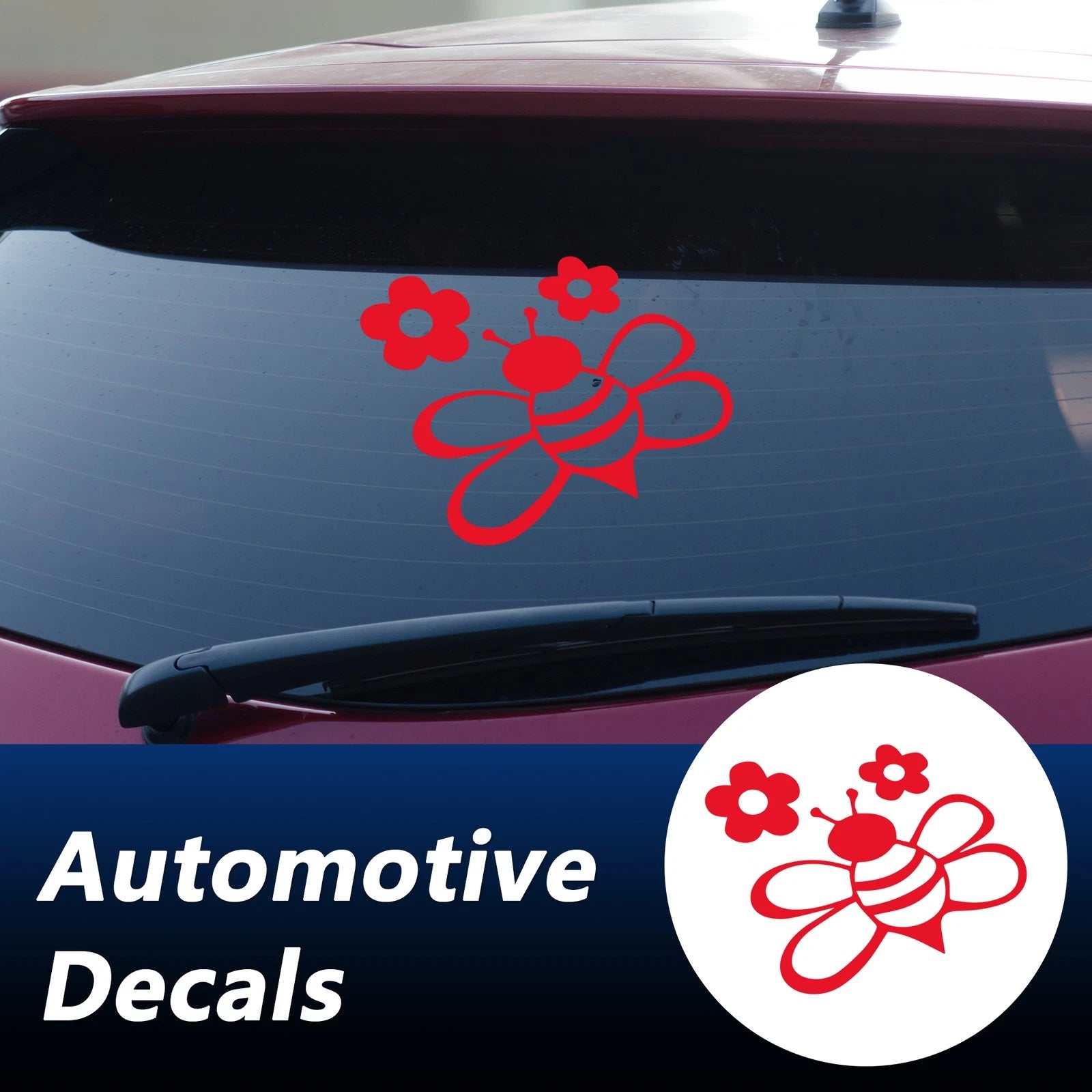 Reflective Bumper Decal for - Red Bee Balm