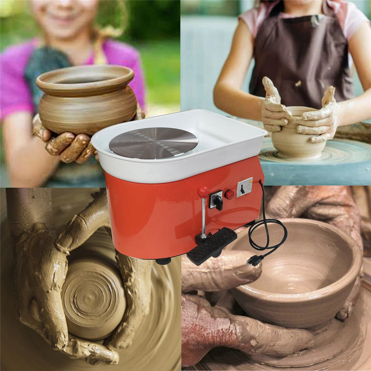 Electric Pottery Wheel for Ceramic Art Craft DIY (110V, 350W)