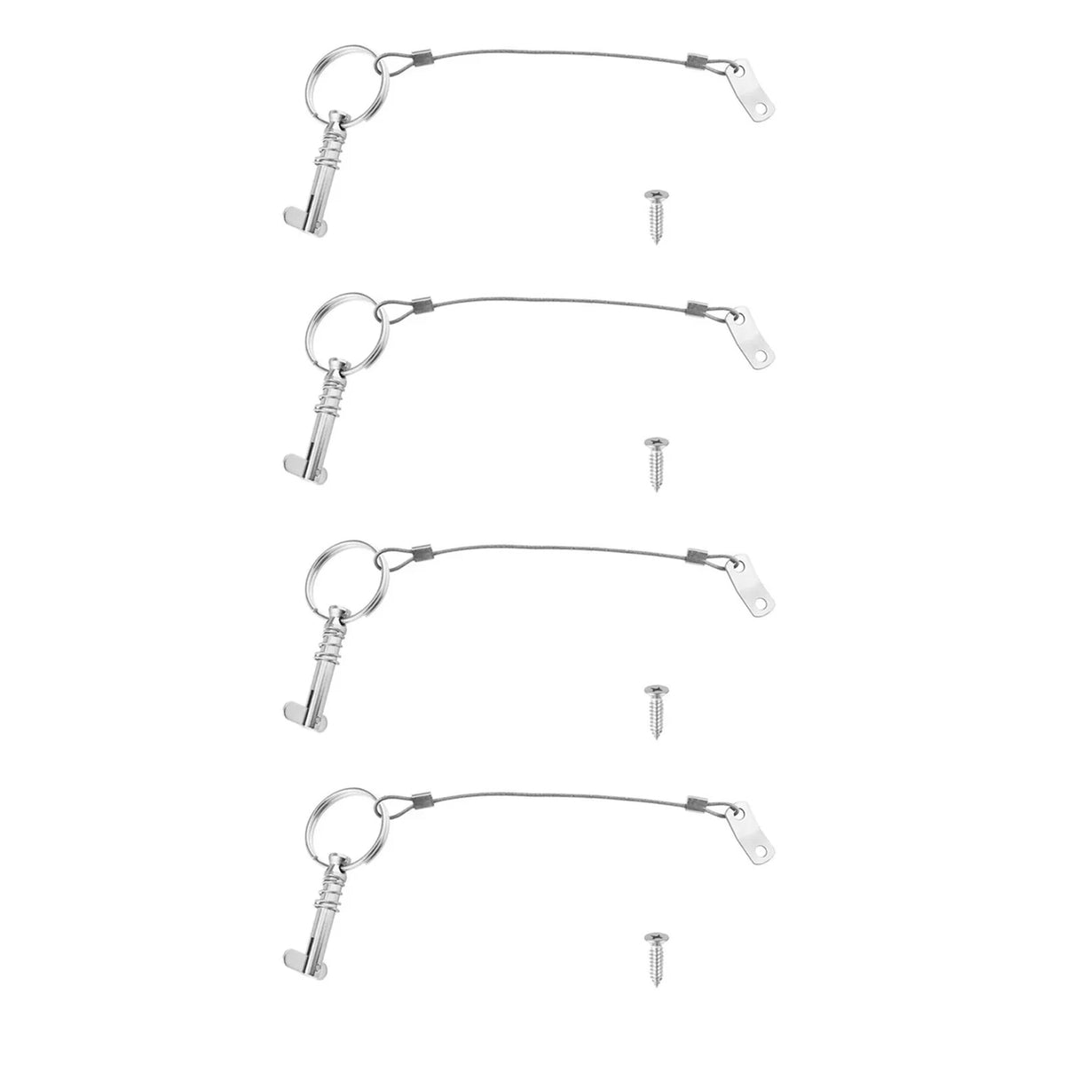 Set of 4 Spring Loaded Quick Release Pins for Marine Deck Hinge Support Poles