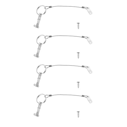Set of 4 Spring Loaded Quick Release Pins for Marine Deck Hinge Support Poles