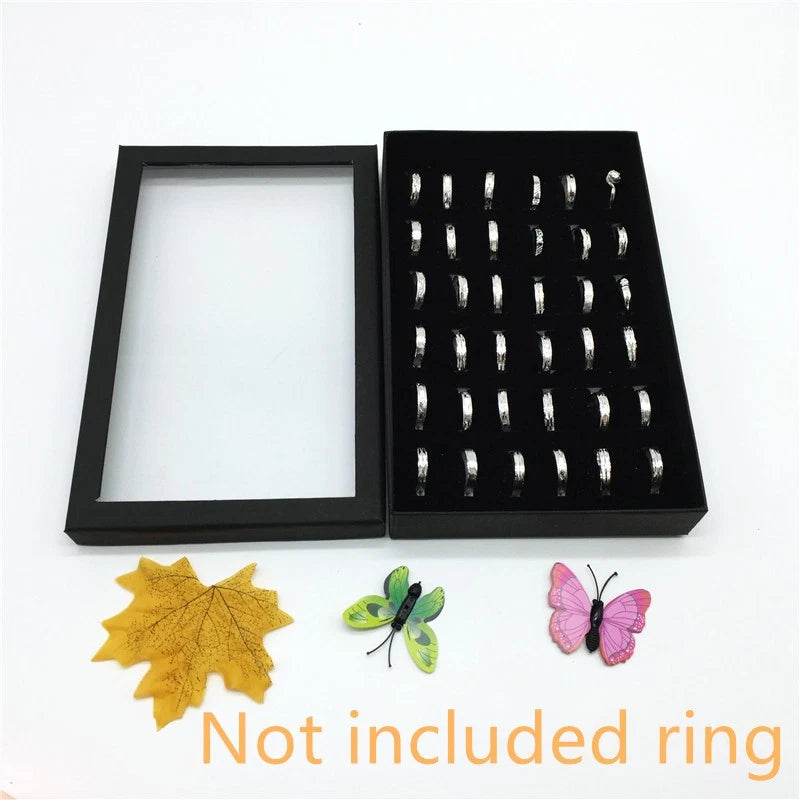 Jewelry Ring Organizer Case Tray Display Holder Velvet Storage Box