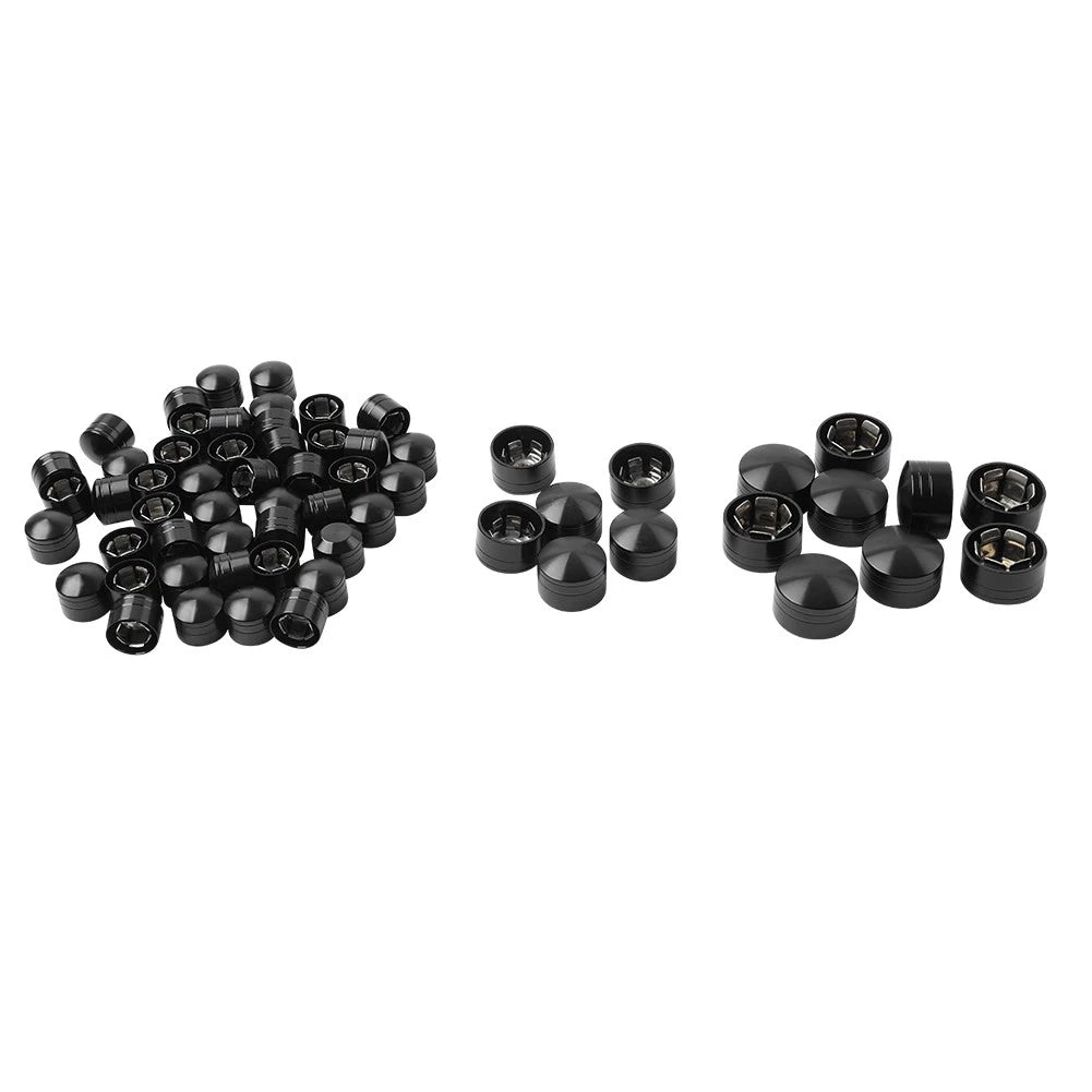 Set of 63X Engine Topper Bolt Caps Black for Harley Softail FXST (2000–2006)