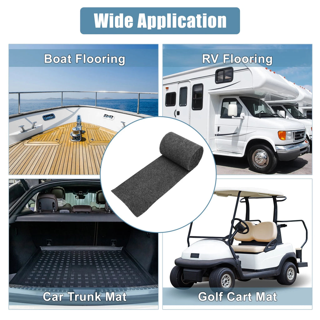 Boat Decking Carpet Pad Mat Replacement for Boat Trailers (157x8in) (Dark Gray)