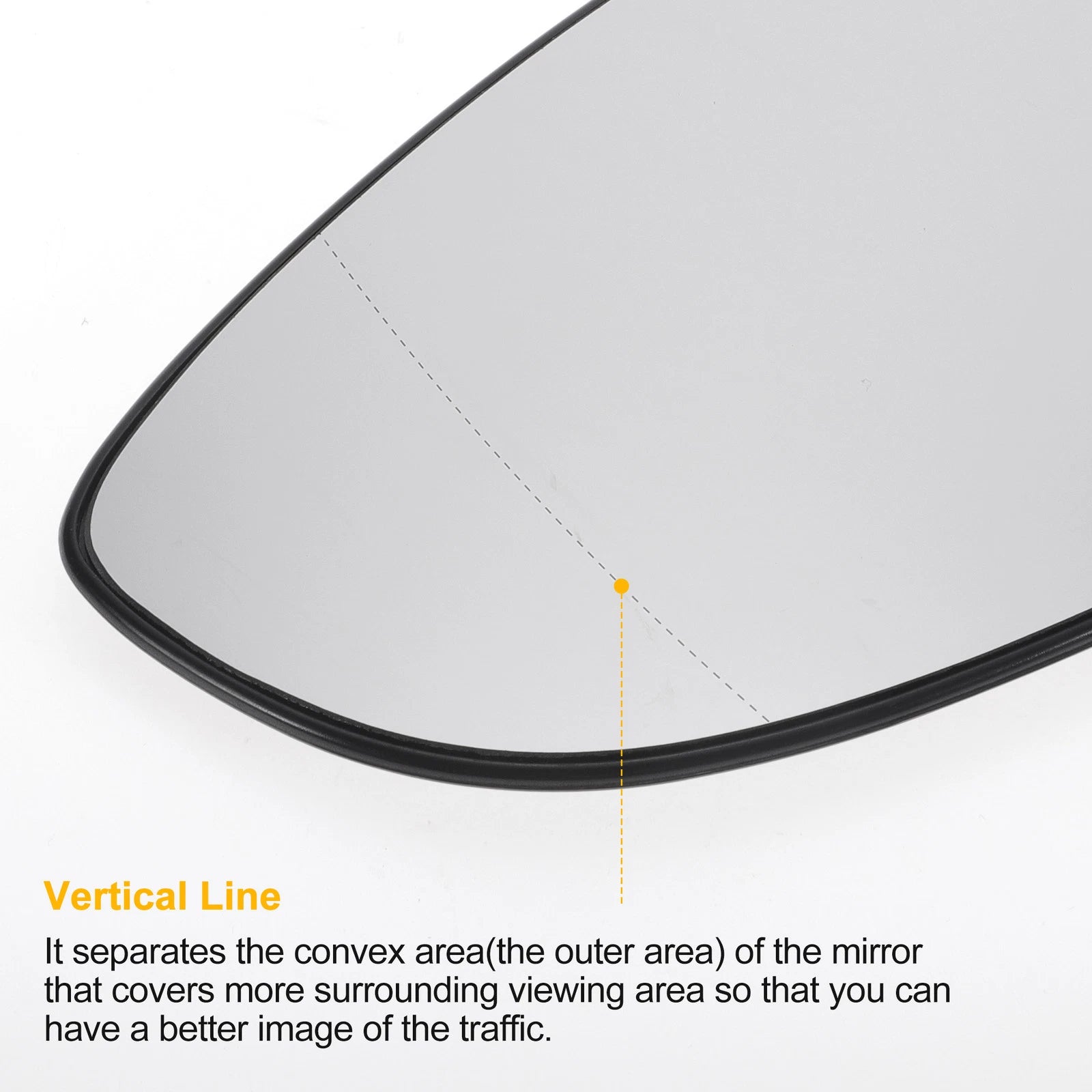 Left Side White Heated Mirror Glass for Ford B Max Fiesta (2012–2019)