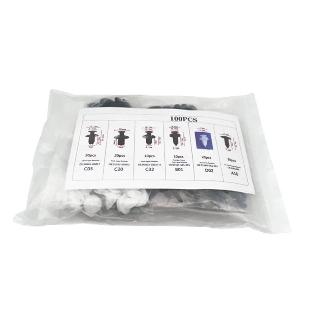 100 Pcs Nylon Bumper Rivet Set for Cars