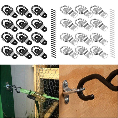 12PCS D Type Buckle for Secure Cargo in Trucks and Vessels