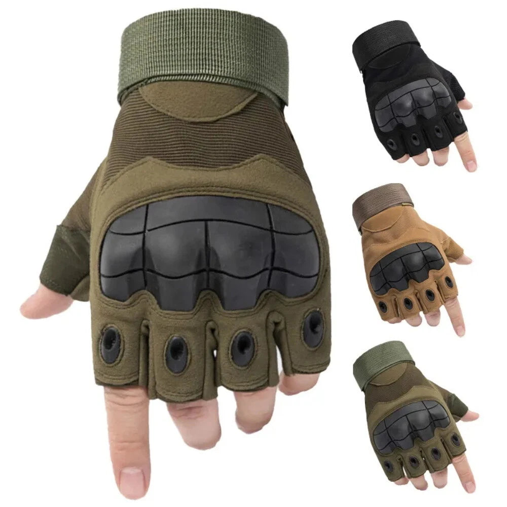 Traveling Camping Gloves for Motorcycle (Fingerless, Knuckle Protection)