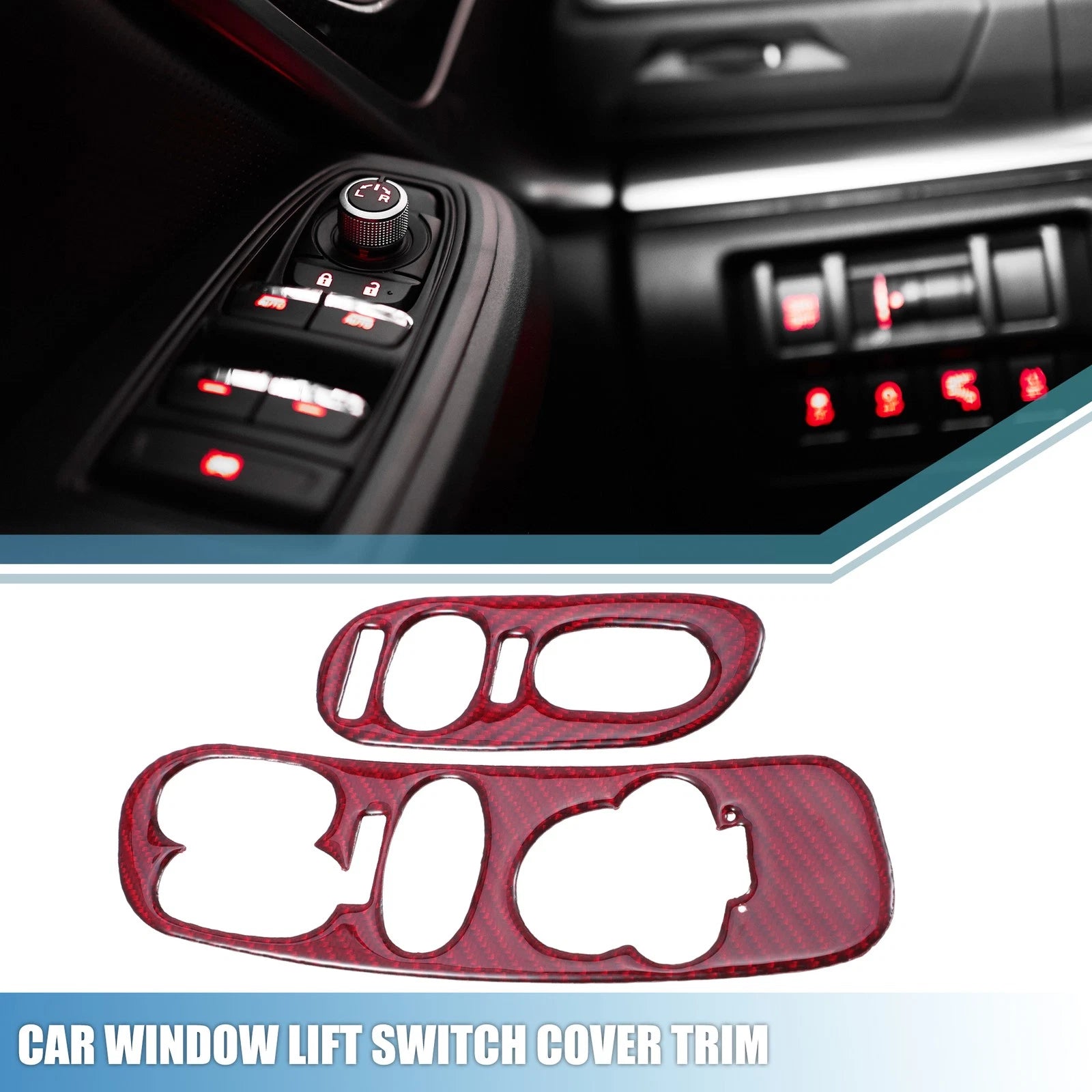 Window Lift Switch Covers Trim Set for Chevy Corvette C5 (1998–2004) Red