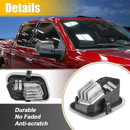 White LED Side Mirror Puddle Light Lamps for Ford F-150 (2015–2022)