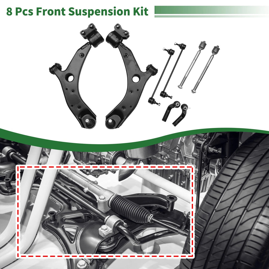 8 Pcs Front Lower Control Arms Replacement for Mazda 3 (2004–2009)