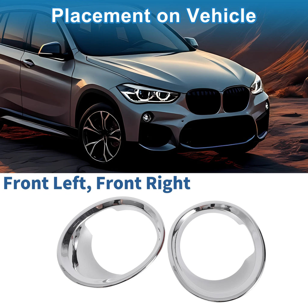 Headlight Trim Bezel Set for BMW X1 F48 Front Left Right (2016–2019)