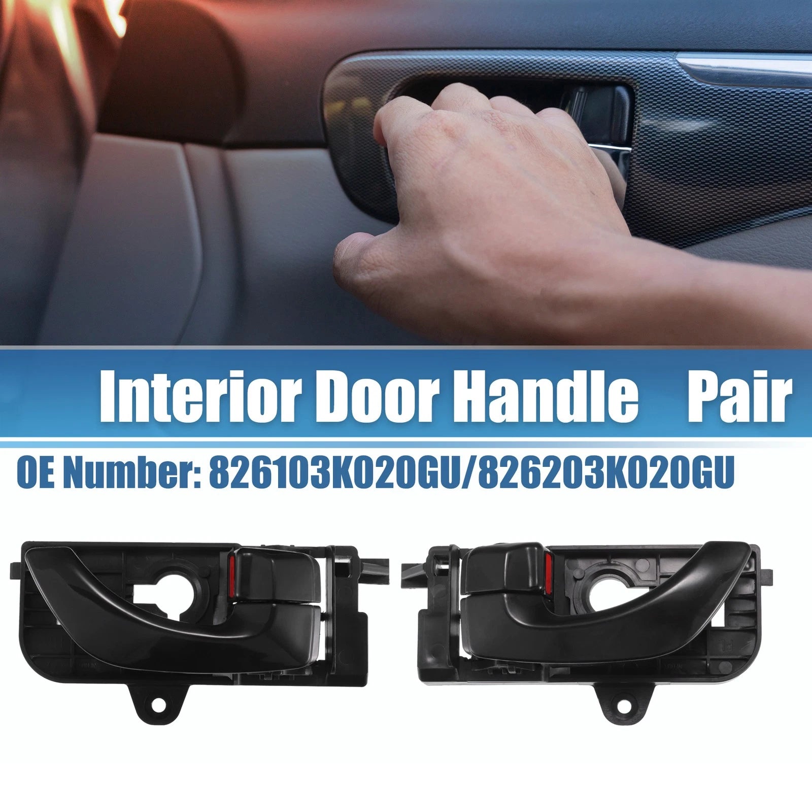 Interior Door Handle Pair Front Left Right for Hyundai Sonata (2005–2008)