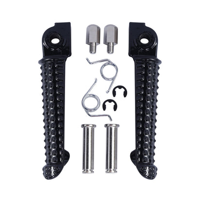 Black Front Footrests Footpeg Pegs for Yamaha YZF R6 R6S (1999–2020)