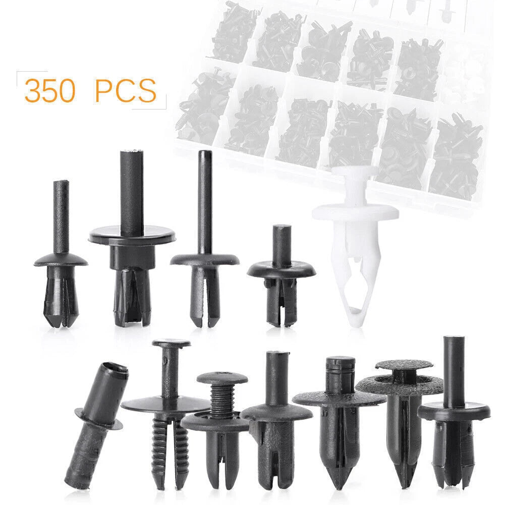 350pcs Car Plastic Push Pin Rivet Fastener Trim Tool Clips Set