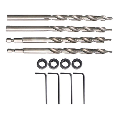 3 8-Inch Pocket Hole Drill Bits with Hex and Round Shanks