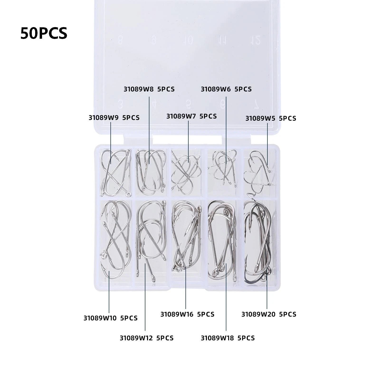 100pc Double Barb Long Shank Ringed Eye Surf Fishing Hooks