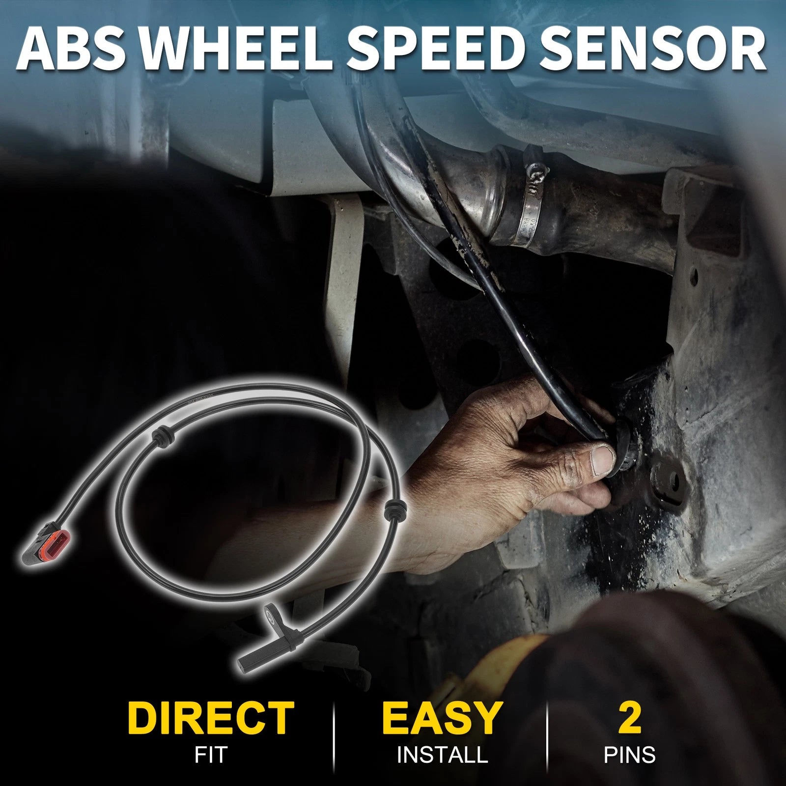 2pcs Rear Side ABS Wheel Speed Sensor Replacement for Mercedes C250 (2012–2015)
