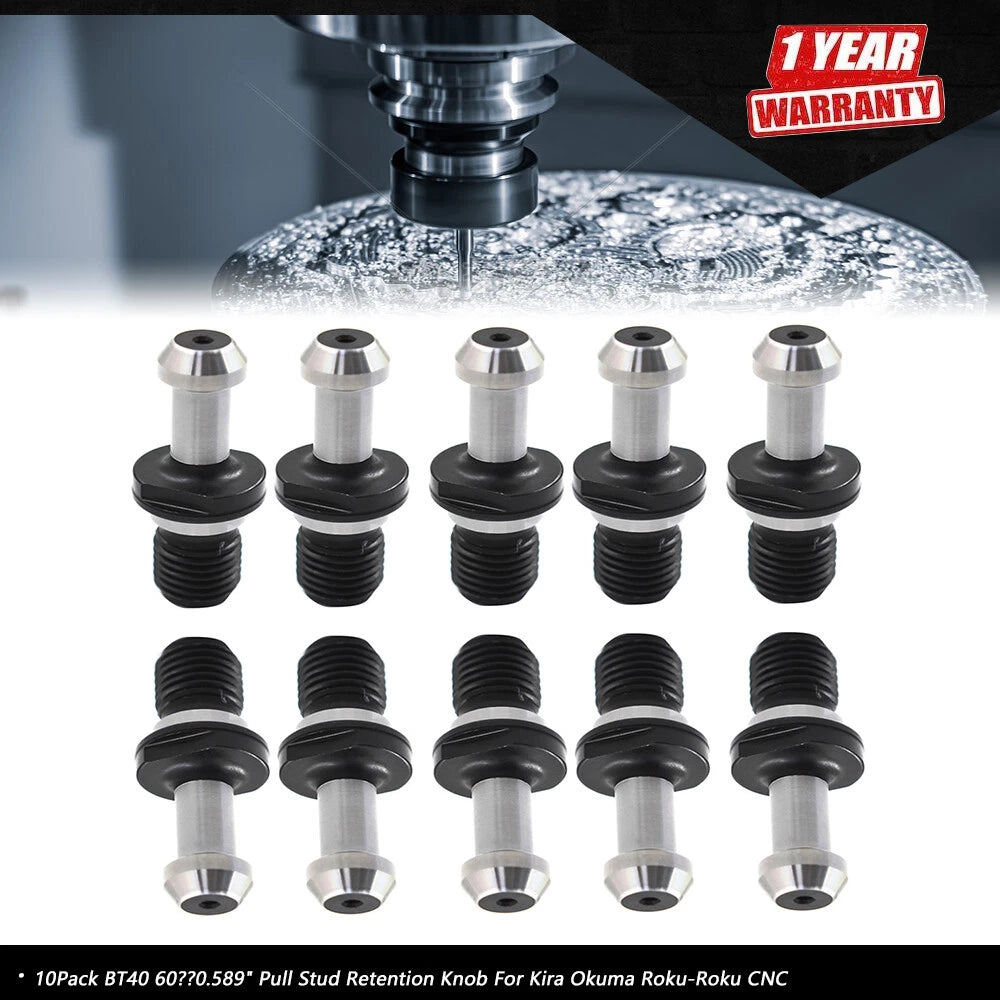 10Pack Pull Stud Retention Knob for Kira Okuma Roku-Roku CNC (BT40 60°)