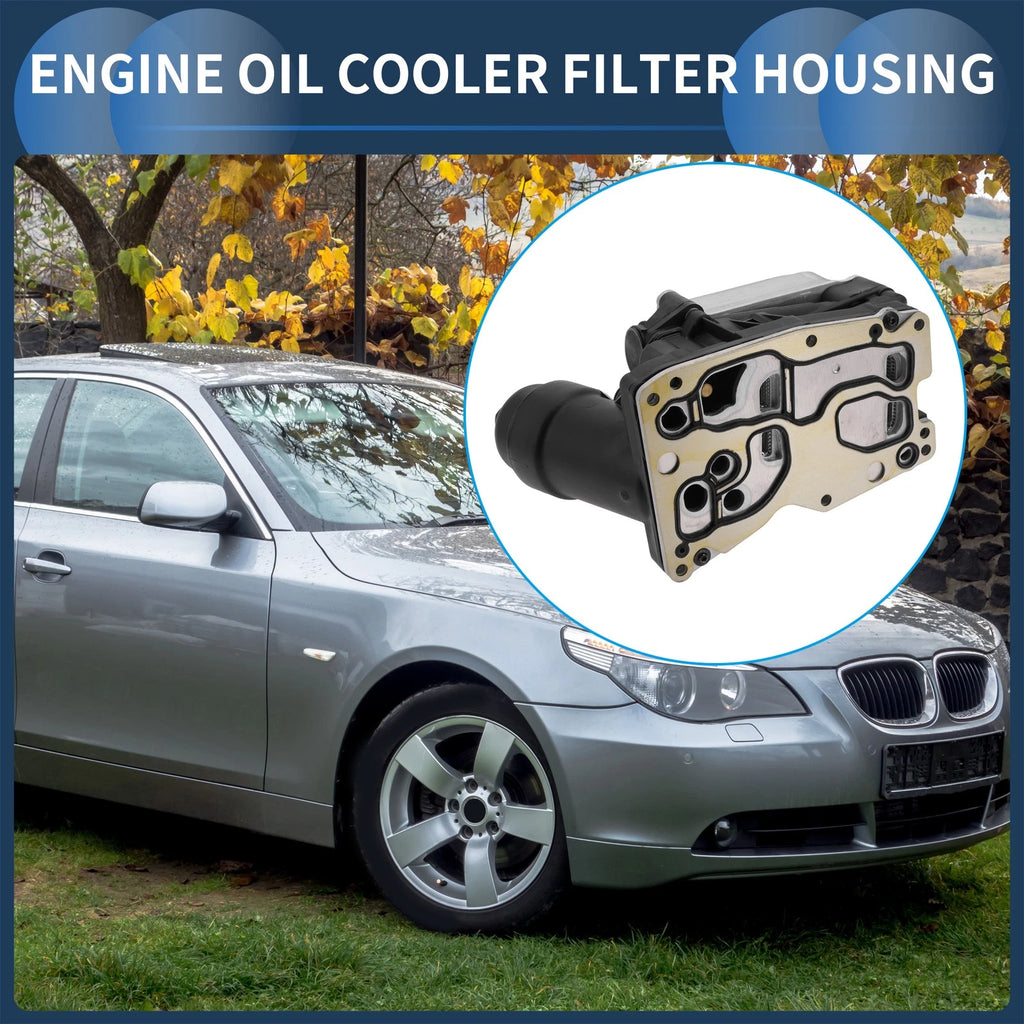 Engine Oil Cooler Filter Housing OEM Replacement for BMW X3 X5 328d (2000–2019)